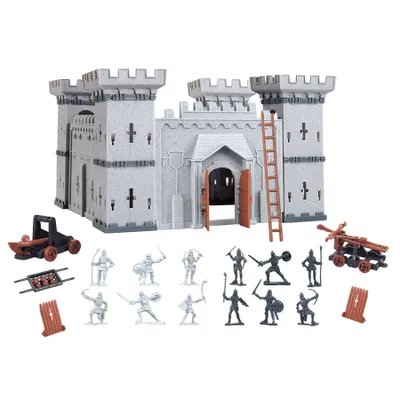 Produktbild von Kleine Ritterburg mit Rittern & Zubehör Burg Spielset silber/schwarz