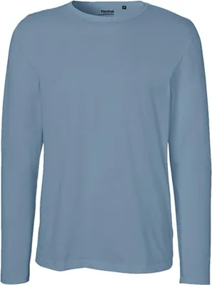 Produktbild von Neutral O61050 | Herren Long Sleeve T-Shirt / 100% Fairtrade-Baumwolle - Farbe: Dusty Indigo - Größe: M