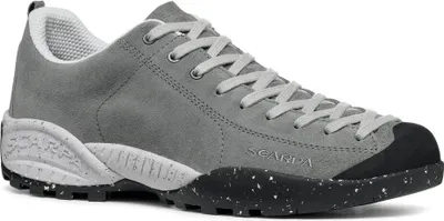 Graue Lifestyle-Schuhe für Damen "Mojito Planet Suede" von Scarpa mit Schnürung und schwarzer Gummisohle.