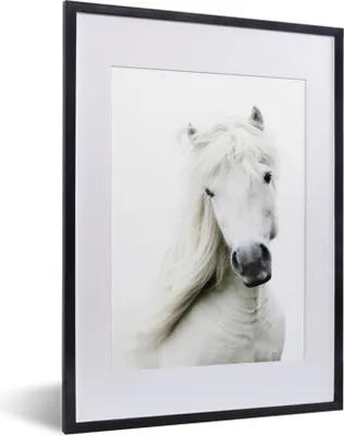 Produktbild von MuchoWow® MuchoWow® Gerahmtes Poster Pferde - Nutztiere - Mähnen 30x40 cm - Poster mit zchwarzem Bilderrahmen - Wandposter Schlafzimmer