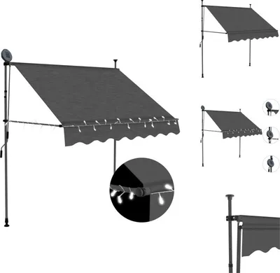 Immagine prodotto di vidaXL Tenda a scomparsa manuale con LED 100 cm antracite - Tende da sole