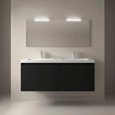 Immagine prodotto di Salgar mobili da bagno NOJA 1400 4 ante SATIN NERO + lavabo + specchio