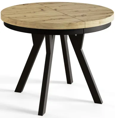 Produktbild von Esstisch Rund Evo, Moderner Esstich Ausziehbar, Tisch mit Stabile Konstruktion, Durchmesser 80 - 130 cm, Farbe Artisan