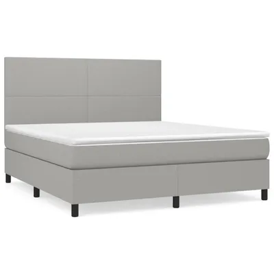 Produktbild von Boxspringbett mit Matratze Hellgrau 180x200 cm Stoff