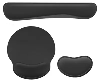 Immagine prodotto di Set di 3 poggiapolsi per computer, design ergonomico, tappetino da scrivania con base in gomma per lavoratori, giocatori, scrittori