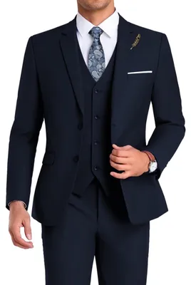 Produktbild von High-End Suits 3-teiliges Herren-Anzug-Set, schmale Passform, für Trauzeugen/Abs