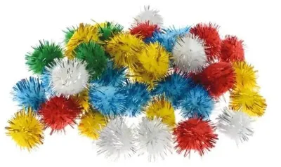 Obrázek produktu pro Metallické pomponky, mix, 2 cm, 40 ks – Brewis
