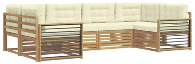 Produktbild von vidaXL Outdoor-Sofagarnitur mit Kissen 6 pcs Weiß und Creme