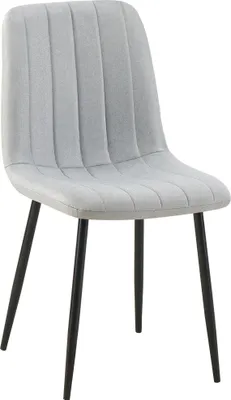 Produktbild von CLP Esszimmerstuhl gepolstert Dijon, mit Ziernähten & Bodenschonern grau Material Stoff