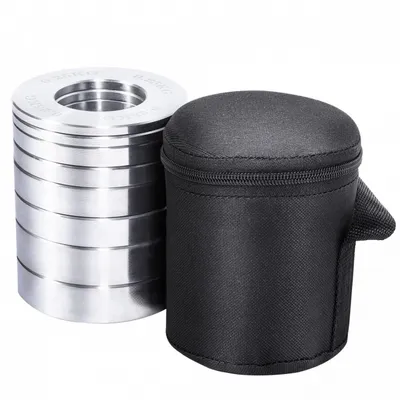 Produktbild von GORILLA SPORTS® Hantelscheiben - 5 kg Set inkl. Tragetasche, Olympia 50mm Bohrung, 2x0,25kg, 2x0,5kg, 2x0,75kg, 2x1kg, Verchromter Stahl - Gewichtsscheiben, Olympiascheiben, Gewichte, Fitness
