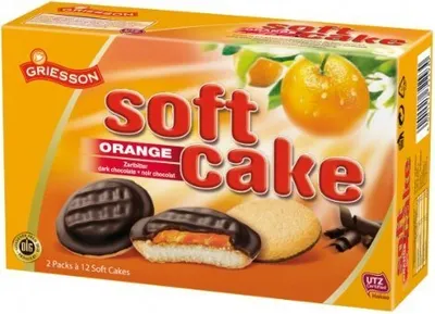 Produktbild von Griesson Soft Cake Orange s ovocnou náplní z pomerančové šťávy 300g