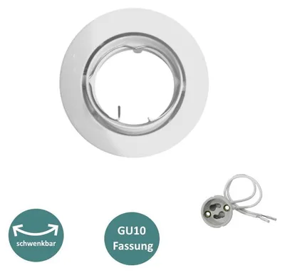 Produktbild von Relco GU10 GU5,3 Einbaustrahler Weiß – schwenkbar – 230V – Aludruckguss –  Italy Einbaustrahler GU5,3 (inklusive) / GU10 optional Leuchtmittel: