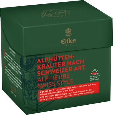 Produktbild von EILLES TEE Tea Diamond ALPHÜTTENKRÄUTER im Pyramidenbeutel, 20er Box