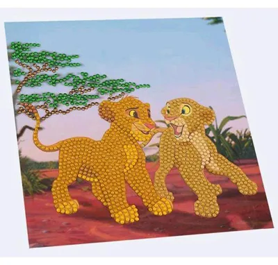 Produktbild von Crystal Art Card Simba & Nala 18x18cm