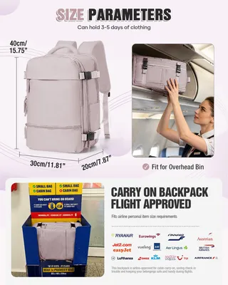Immagine prodotto di Zaino sottovuoto, dimensioni 40x30x20 cm, bagaglio a mano, 20 litri, leggero, adatto per l'aereo
