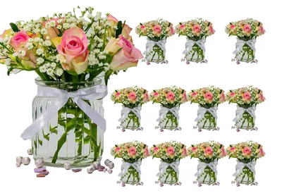 Obrázok produktu pre Omgoods – Súprava 12 malých sklenených váz na kvety a dekorácie