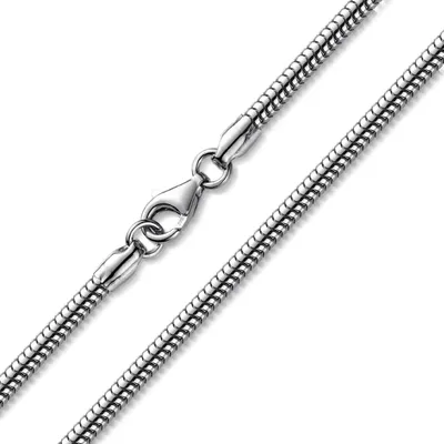 Produktbild von MATERIA 925 Sterling Silber Schlangenkette 3mm Damen Halskette Collier rhodiniert in 40 42 45 50 55 60 70 cm K28