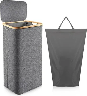 Image de Bac pliable gris de 100 litres avec couvercle et compartiments