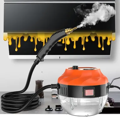 Produktbild von Dampfreiniger, 2500W Hochdruckdampfer zum Reinigen, Dampfreiniger mit 3 Bürsten und verlängertem Schlauch, Dampfmaschine mit 1L Wassertank, Orange