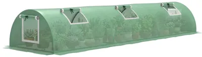 Image de Serre tunnel - Serre en film résistant aux UV - 300 x 80 x 45 cm - Acier et plastique - Vert