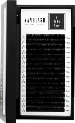 Produktbild von Wimpernextensions zur Volumentechnik Nanolash 0.15 C Curl 9mm Länge
