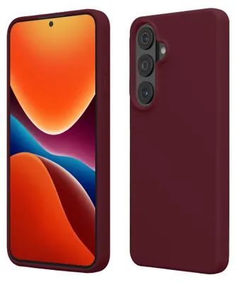 Immagine prodotto di Custodia per smartphone kwmobile, compatibile con Samsung Galaxy S26 Plus, realizzata in silicone, con supporto per la ricarica wireless, cover protettiva, colore bordeaux-viola