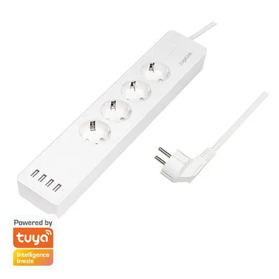 Produktbild von LogiLink Wi-Fi Smart Steckdosenleiste 4-fach + 4x USB