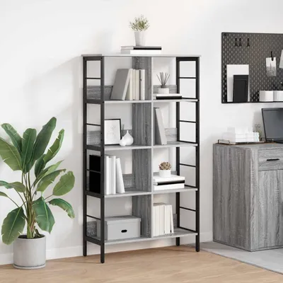 Image de Bibliothèque Exclusive - Sonoma Gris, 82 x 32 x 144,5 cm, en panneaux de particules
