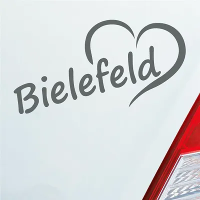 Produktbild von Auto Aufkleber Bielefeld Herz Stadt City Liebe Love Heart 16x8 cm Grau Sticker Heckscheibenaufkleber