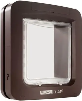 Image de Chatière Électronique SureFlap Grande, Marron, 178 mm x 170 mm, 32 Puces, Compatible Puces et Médaillons RFID
