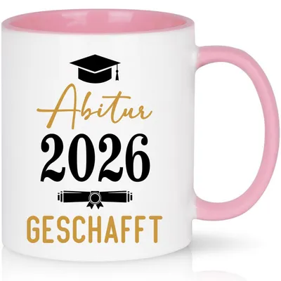 Image de Tasse à café "Abitur 2026", cadeau, 320 ml, en céramique rose