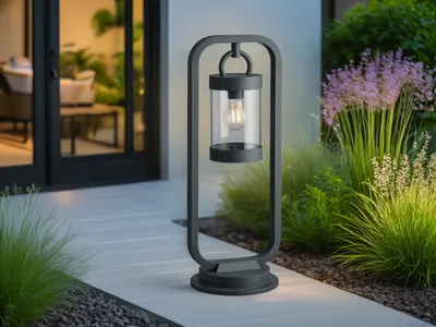 Produktbild von LED Wegeleuchte, Laterne zur Gartenbeleuchtung, Wegbeleuchtung Anthrazit, 60cm