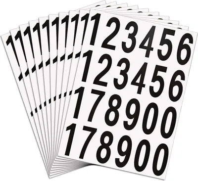 Produktbild von Zahlen Aufkleber schwarz 0-9, 240 Stück Zahlen Aufkleber Sticker, 76 mm Wetterfest Klebezahlen, selbstklebend Schwarze Zahlen, Nummer Ziffer Sticker aus beschichtetes Papier und leichte Folie