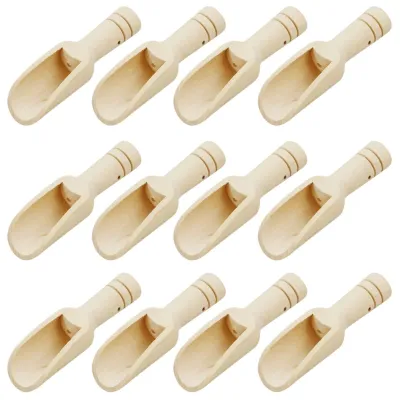 12 Mini-Holzlöffel mit Löchern, 7,5 cm, für Salz und Zucker