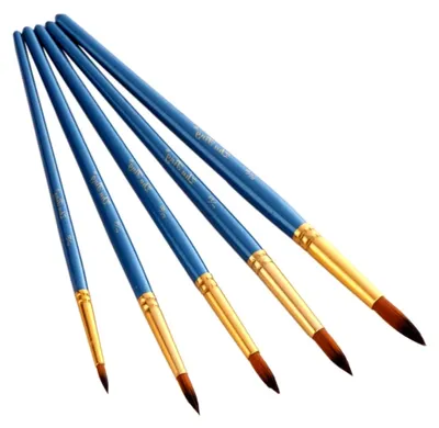 Produktbild von Malwerkzeug-Set für Künstler, Holzpinsel in Blau, 5-teilig
