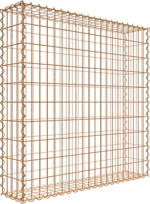 Immagine prodotto di Gabbione arrugginito 100 cm x 100 cm x 20 cm (L x H x P), maglia 5 cm x 10 cm, spirale
