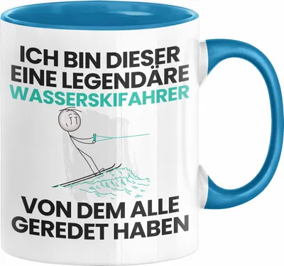 Produktbild von Wasserskifahrer Geschenk Tasse Lustige Geschenkidee Geburtstag für Wasserskifahrer Ich Bin Dieser Legendäre Wasserskifahrer Von Dem Alle Geredet Haben Kaffee-Becher (Blau)