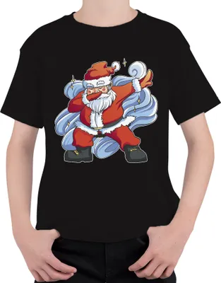 Produktbild von Dabbing Santa Clause - Weihnachten Weihnachtsgeschenk Christmas Uni Kinder T-Shirt, Schwarz, 140