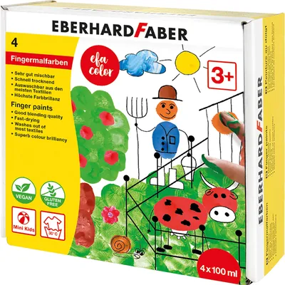 Obrázok produktu pre Eberhard Faber 578804, Modrá, Zelená, Červená, Žltá, Umývateľný, 100 ml