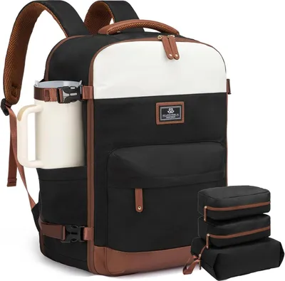 Image de Sac à dos de voyage avion 45L avec compartiment pour ordinateur portable, grand Travel Backpack Sac à dos pour valise Weekender pour voyage d'affaires