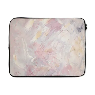 Produktbild von MuchoWow® Laptop Hülle 17 Zoll Laptoptasche Ölgemälde Rosa - Zipper - Schutzabdeckung