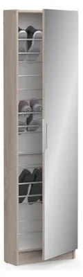 Produktbild von Schuhschrank Baucina, Schuhregal, Mehrzweck-Eingangsgarderobe, Möbel für Schuhe, 50x20 h181 cm, Eiche