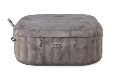 Produktbild von Bestway® LAY-Z-SPA® Energiespar-Whirlpool Rome AirJet™ mit App-Steuerung + integrierter UltraFit™ -Pumpeneinheit, für 6 Personen 180 x 180 x 71 cm, Marmor-Optik (Braun)