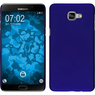 Produktbild von PhoneNatic Case kompatibel mit Samsung Galaxy A9 (2016) - Hülle blau gummiert Hard-case + 2 Schutzfolien