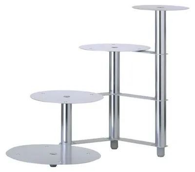 Produktbild von Hochzeitstortenständer Aluminium mit 4 Platten in Treppenform, Tortentreppe, Etagen-Tortenständer