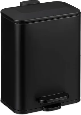 Imagen del producto de Contenedor de residuos para baño - 5 litros - Cierre suave - Cubo interior con asa - Metal - Acabado mate - Papelera para inodoro -
