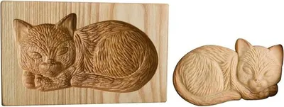 Produktbild von Universal-Ausstechform aus Holz, Backform, Backblechform aus Holz, Hochzeit, Party-Dekoration (Katze)
