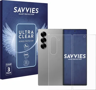 Produktbild von 6x Für Samsung Galaxy Z Fold 6 5G (Display+Rückseite) Schutzfolie Savvies Displayschutz Display Schutz Folie Klar Transparent