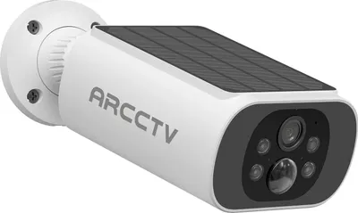 Image de Caméra de surveillance extérieure, résolution HD 4MP, vision nocturne couleur, audio bidirectionnel, étanche IP66, alimentation 5 V CC