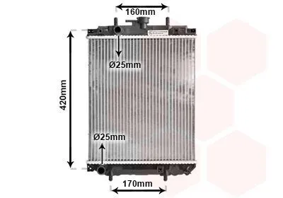 Produktbild von VAN WEZEL 11002046 Kühler Wasserkühler Motorkühler für DAIHATSU SIRION (M1) YRV (M2)